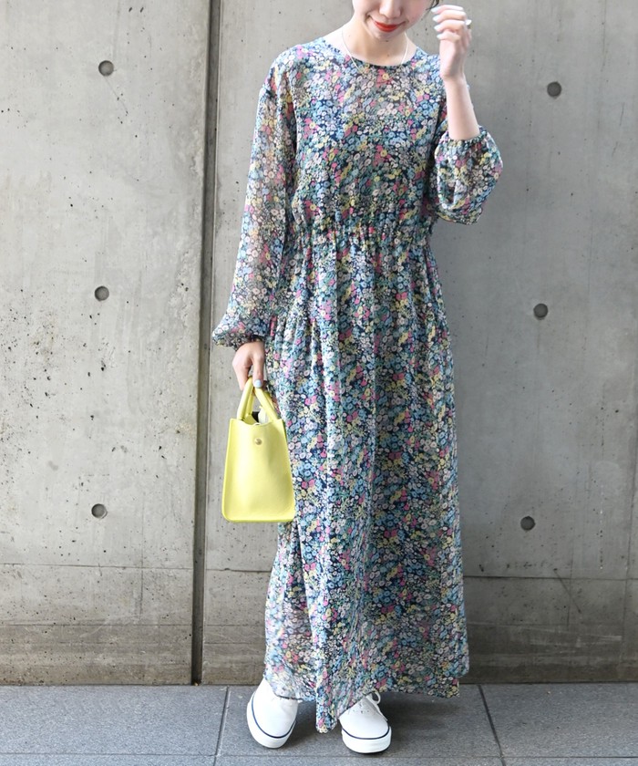 SHIPS any: Playful フラワー ロング ワンピース(503769933 SHIPS any: Playful フラワー ロング ワンピース(503769933