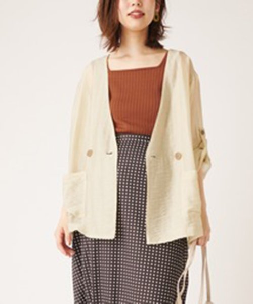セール 40 Off Every Very Nice Claup シアーノーカラージャケット ナイスクラップ アウトレット Nice Claup Outlet D Fashion セール 40 Off Every Very Nice Claup シアーノーカラージャケット ナイスクラップ アウトレット Nice Claup Outlet D Fashion