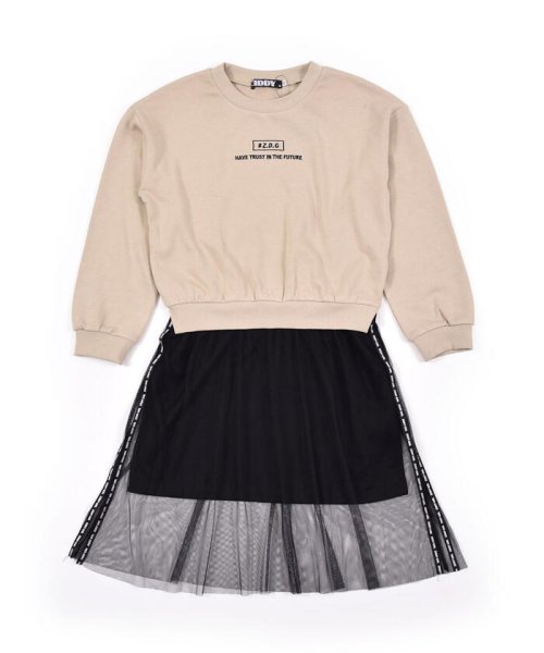 クーポン セール 60 Off チュール 切り替え フレア ワンピース 130 160cm ジディー Ziddy D Fashion