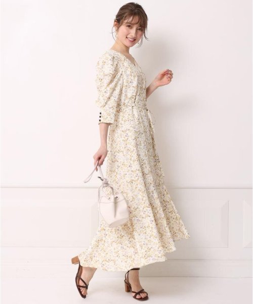 美人百花5月号掲載 ギャザースリーブフラワーワンピース アプワイザー リッシェ Apuweiser Riche D Fashion