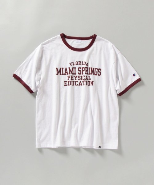 セール Ships別注 Champion ウォッシュドコットン ロゴプリント リンガー Tシャツ シップス メン Ships Men D Fashion