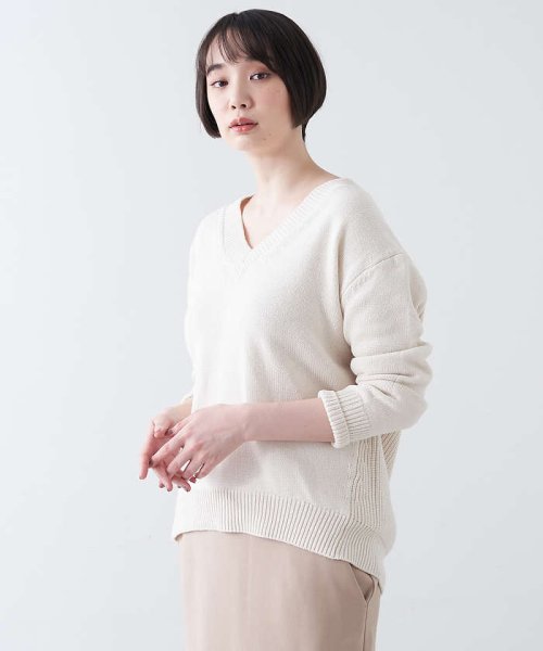 綿アクリルvネックプルオーバーニット Collex Collex D Fashion 綿アクリルvネックプルオーバーニット Collex Collex D Fashion