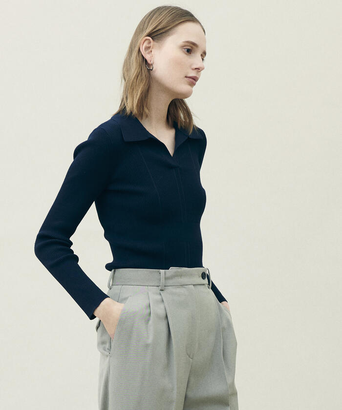 【極美品】MURRAL ミューラル 20SS スキッパープルオーバー トップス クーポン】【セール 30%OFF】コットンナイロンリブ スキッパー