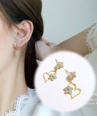 shoppinggo/ピアス 揺れる ロングピアス モチーフピアス 花 ハート可愛い イヤリング人気アクセサリー/503783344