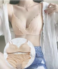shoppinggo/ショッピングゴー shoppinggo ブラジャー ショーツ セット ノンワイヤー レース ブラショーツ インナー 上下セットブラジャー【返品不可商品】/503785123