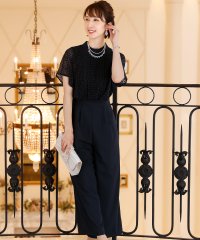 PourVous/プールヴー PourVous ハイネック＆レース ワイドパンツドレス 二次会・謝恩会・セレモニー大きいサイズ対応フォーマルパーティードレス/503713533