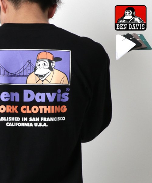 Ben Davis ベンデイビス Tシャツ バック プリント 長袖 ロンt ロンティー ロング ティーシャツ ストリート アメカジ カジュアル マルカワ Marukawa D Fashion Ben Davis ベンデイビス Tシャツ バック プリント 長袖 ロンt ロンティー ロング ティーシャツ ストリート アメカジ カジュアル マルカワ Marukawa D Fashion