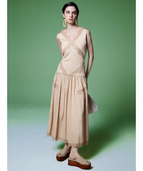 セール 50 Off レーストリムニットコンビワンピース フレイ アイディー Fray I D D Fashion