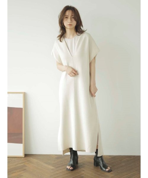 セール 雑誌掲載 レイヤードカフタンニットワンピース フレイ アイディー Fray I D D Fashion