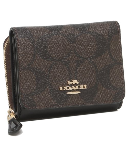 コーチ 三つ折り財布 アウトレット シグネチャー ミニ財布 ブラウン レディース Coach 7331 Imaa8 コーチ Coach D Fashion