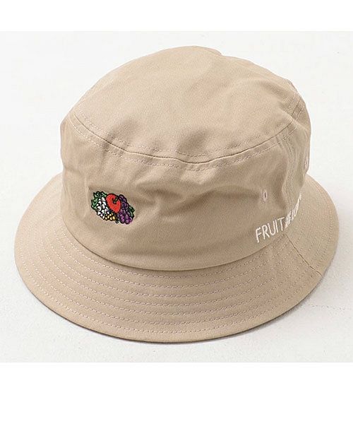 FRUITSZIPPER バケットハット 通販限定品 FRUIT OF THE LOOM(フルーツオブザルーム)ロゴ刺繍バケット