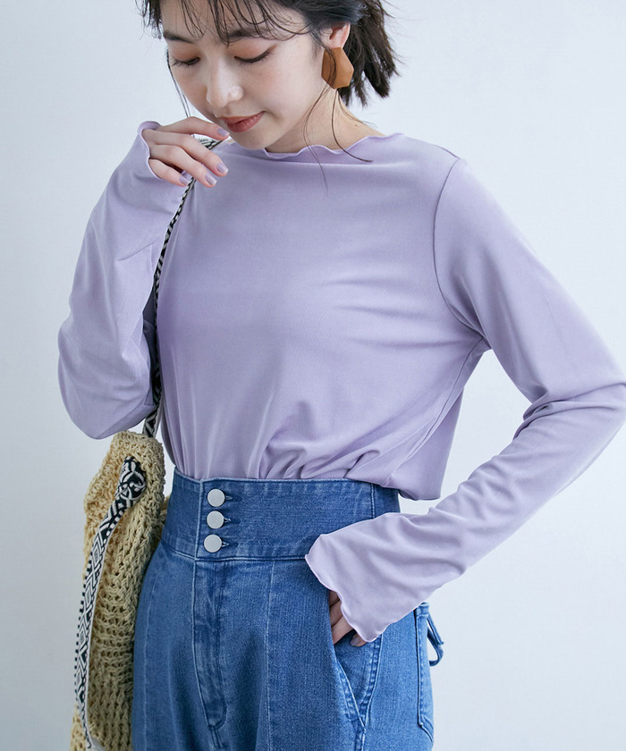 セール 60%OFF】ベロア調シアーボートネックインナー付きプル