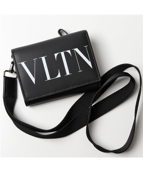 セール 10 Off Valentino ヴァレンティノ Uy2p0r60jbs Vltn ネックストラップ付 レザー 三つ折り財布 小銭入れ付き ロゴ 0no メンズ ヴァレンティノ Valentino D Fashion