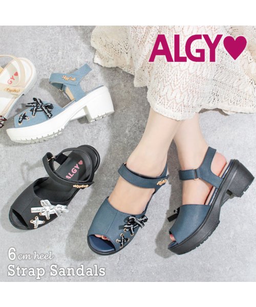 Algy ストラップ サンダル リボン アルジー 厚底 女の子 ガーリー カジュアル ティーンズ キッズ ジュニア かわいい おしゃれ ブラック ロゴ 通学 学 Algy Algy D Fashion Algy ストラップ サンダル リボン アルジー 厚底 女の子 ガーリー カジュアル ティーンズ キッズ ジュニア かわいい おしゃれ ブラック ロゴ 通学 学 Algy Algy D Fashion