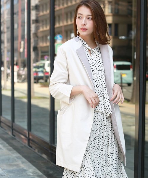 セール バイカラーコクーンコートスプリングコート リアルキューブ Real Cube D Fashion セール バイカラーコクーンコートスプリングコート リアルキューブ Real Cube D Fashion