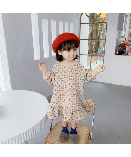 キッズ 子供服 花柄スウェットワンピース 裏フリース Aimoha アイモハ Aimoha D Fashion