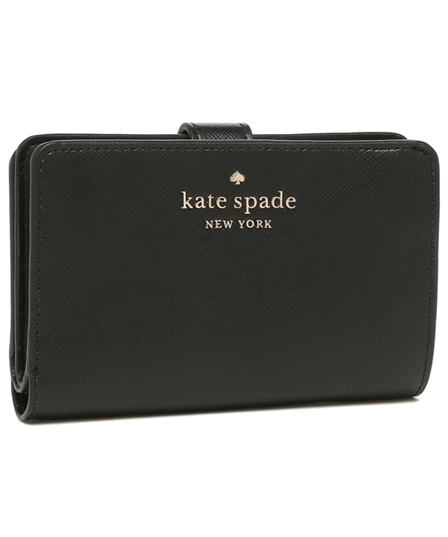 【新品未使用】ケイトスペードニューヨーク 二つ折り財布 レザー 黒 ブラック