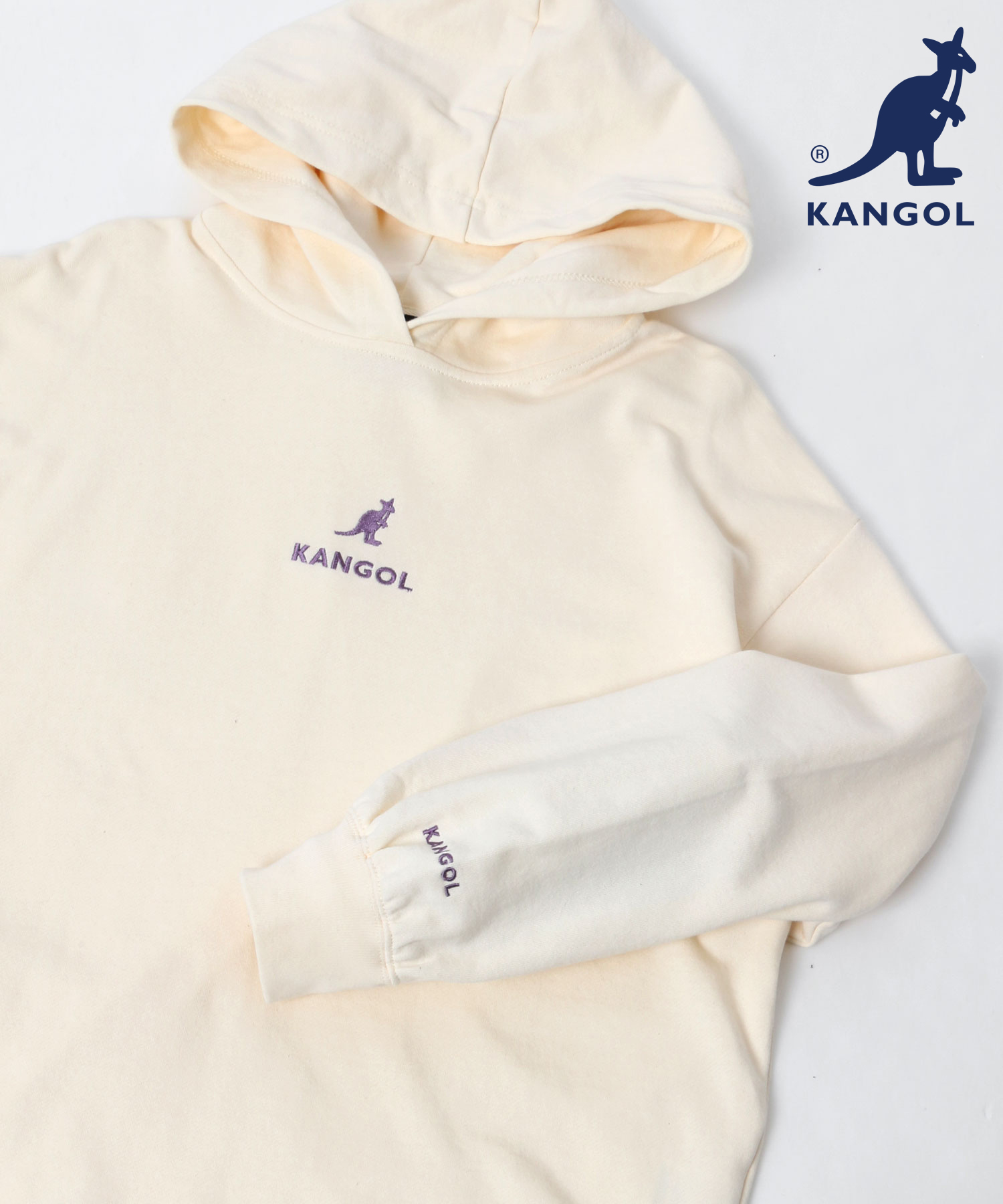 SITRY】【KANGOL】ワンポイントロゴ刺繍 裾アジャスター付プル SITRY】【KANGOL】ワンポイントロゴ刺繍 裾アジャスター付プル