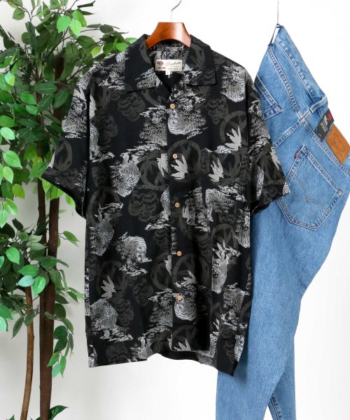 クーポン Sitry レーヨン 和柄 オープンカラーアロハシャツ 開襟シャツ オーバーシャツ Sitry Sitry D Fashion クーポン Sitry レーヨン 和柄 オープンカラーアロハシャツ 開襟シャツ オーバーシャツ Sitry Sitry D Fashion