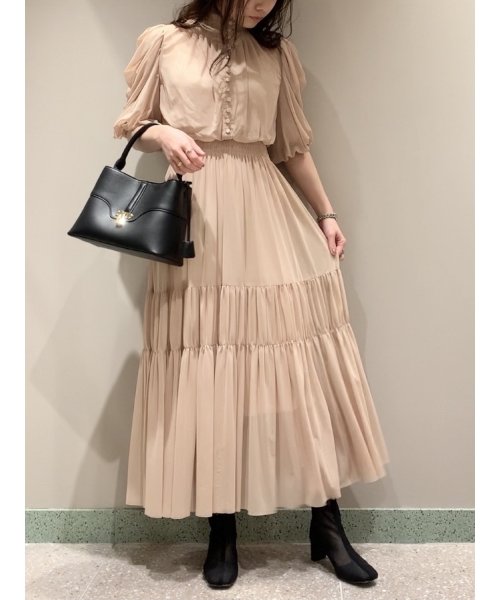 Sustainableチュールティアードドレス スナイデル Snidel D Fashion Sustainableチュールティアードドレス スナイデル Snidel D Fashion