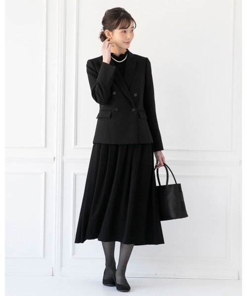 喪服 礼服 セレモニー ダブルボタンテーラードジャケット ロングフレアワンピース ブラックフォーマルスーツ フォルムフォルマ Form Forma D Fashion