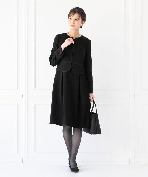 クーポン 喪服 礼服 セレモニー ウォッシャブル ジャケット フレアワンピース ブラックフォーマルスーツ フォルムフォルマ Form Forma D Fashion