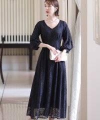 PourVous/ウエストタックレースドレス 結婚式 ワンピース パーティードレス/503808907