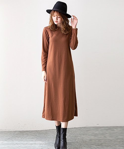 セール 無地長袖ロングワンピース Aライン シンプル カジュアル レディース 春 秋 アミュレット Amulet D Fashion セール 無地長袖ロングワンピース Aライン シンプル カジュアル レディース 春 秋 アミュレット Amulet D Fashion