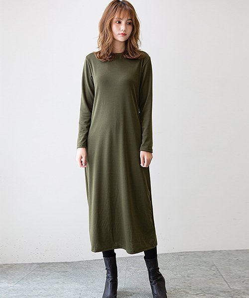 セール 無地長袖ロングワンピース Aライン シンプル カジュアル レディース 春 秋 アミュレット Amulet D Fashion セール 無地長袖ロングワンピース Aライン シンプル カジュアル レディース 春 秋 アミュレット Amulet D Fashion