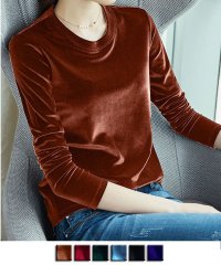 shoppinggo/ショッピングゴー shoppinggo Tシャツ 長袖 カットソー ベロア インナーウェア トップス スリムインナー 着痩せ 体型カバー/503812659
