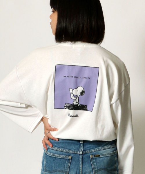 セール Salong Hameu Peanuts スヌーピー イラストバックプリント長袖tシャツ Salong Hameu Salong Hameu D Fashion