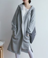 shoppinggo/ショッピングゴー shoppinggo ロングパーカー 裏起毛 無地 パーカーワンピ ワンピース 長袖 ジップアップ トレーナー 体型カバー/503814332