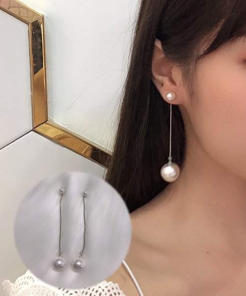 クーポン セール30 Off ピアス パール ロング 揺れる 大ぶりイヤリング シンプル かわいい 2way ロングピアス 人気アクセサリー ショッピングゴー Shoppinggo D Fashion