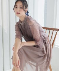 PourVous/エアリーシフォンレースドレス 結婚式 ワンピース パーティードレス/503816119