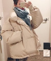 shoppinggo/ショッピングゴー shoppinggo 中綿ジャケット 中綿ブルゾン 中綿コート ショート丈 ダウンジャケット風 フェイクダウン 大人 軽量 防寒 無地/503818178