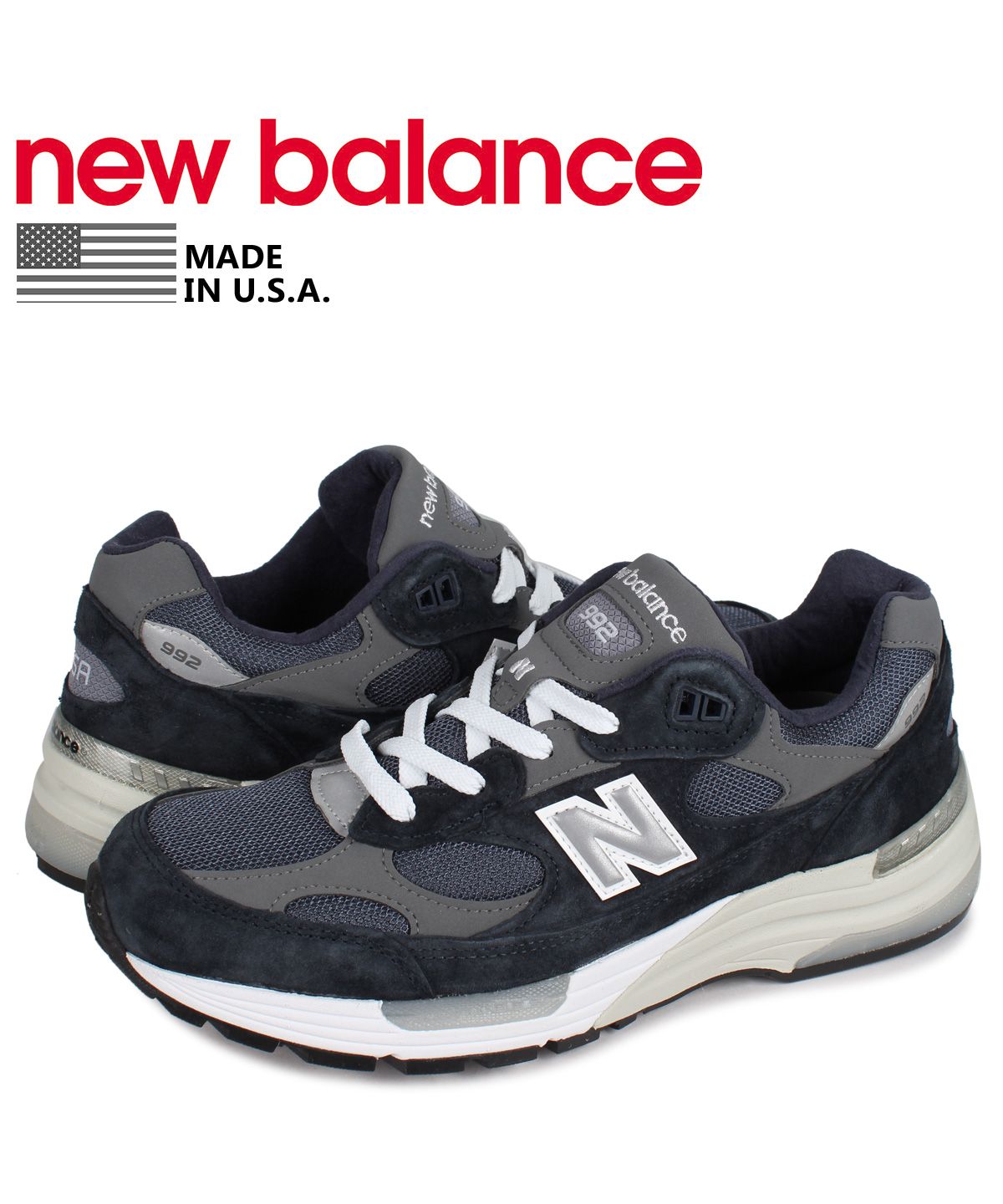 New BalanceスニーカーM992GGサイズ25cmネイビー×グレー