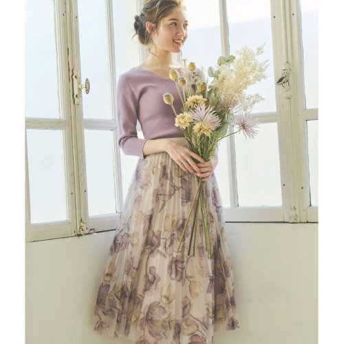 ニット 花柄チュールスカートセット ノエラ Noela D Fashion ニット 花柄チュールスカートセット ノエラ Noela D Fashion