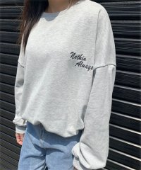 shoppinggo/刺繍入りプルオーバー トレーナー スウェット カットソー トップス 韓国 ロングTシャツ/503819074