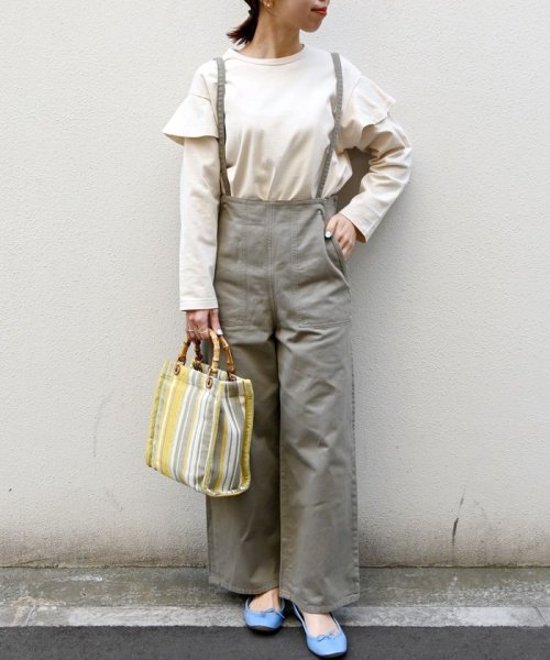 Ships Any Food Textile サスペンダー ワーク ワイド パンツ シップス エニィ ウィメンズ Ships Any Womens D Fashion Ships Any Food Textile サスペンダー ワーク ワイド パンツ シップス エニィ ウィメンズ Ships Any Womens D Fashion