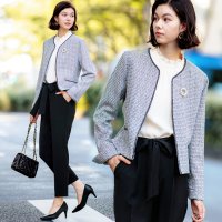 GeeRA/ジーラ GeeRA 【入卒式/セレモニー】ツイード着回し５点セットスーツ　2ジャケット＆パンツ＆ワンピ/503783816