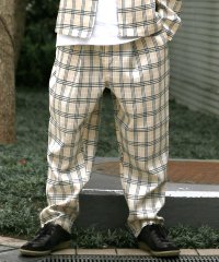 salong hameu/サロンハミュー Salong hameu ストレッチ テーパードセミワイドパンツ/チェックパンツ/無地 メンズ ボトムス/503825154