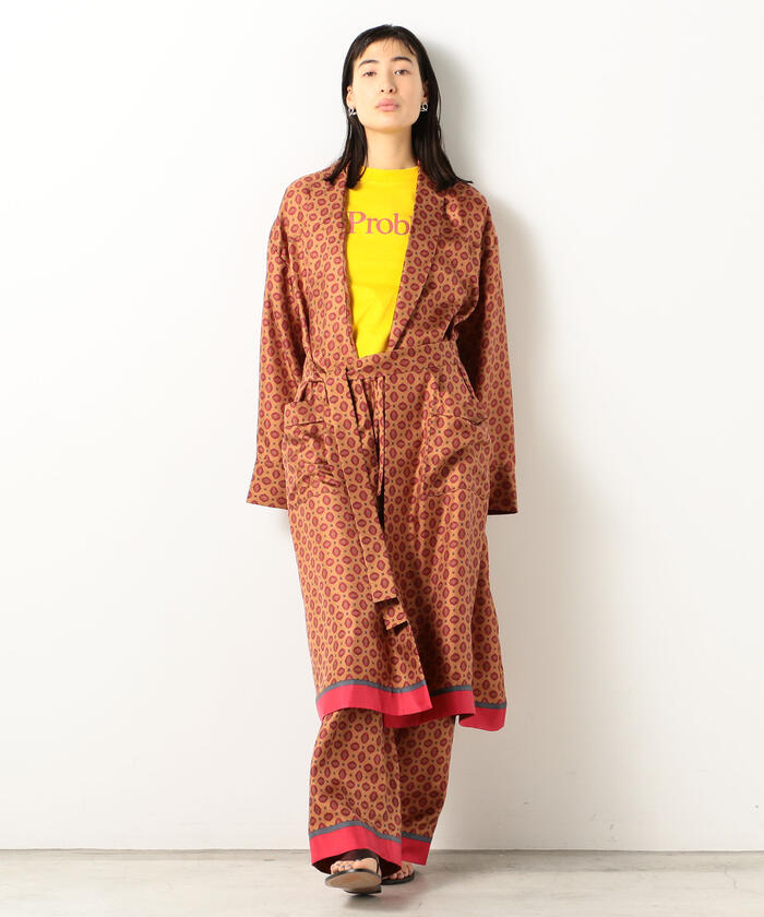 新品 EDITION SILK PRINT FABRIC スリーピングガウン 新品 EDITION SILK PRINT FABRIC スリーピングガウン