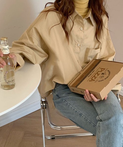 セール 21春夏商品 ベーシックロングシャツ 韓国ファッション ガーリードール Girly Doll D Fashion