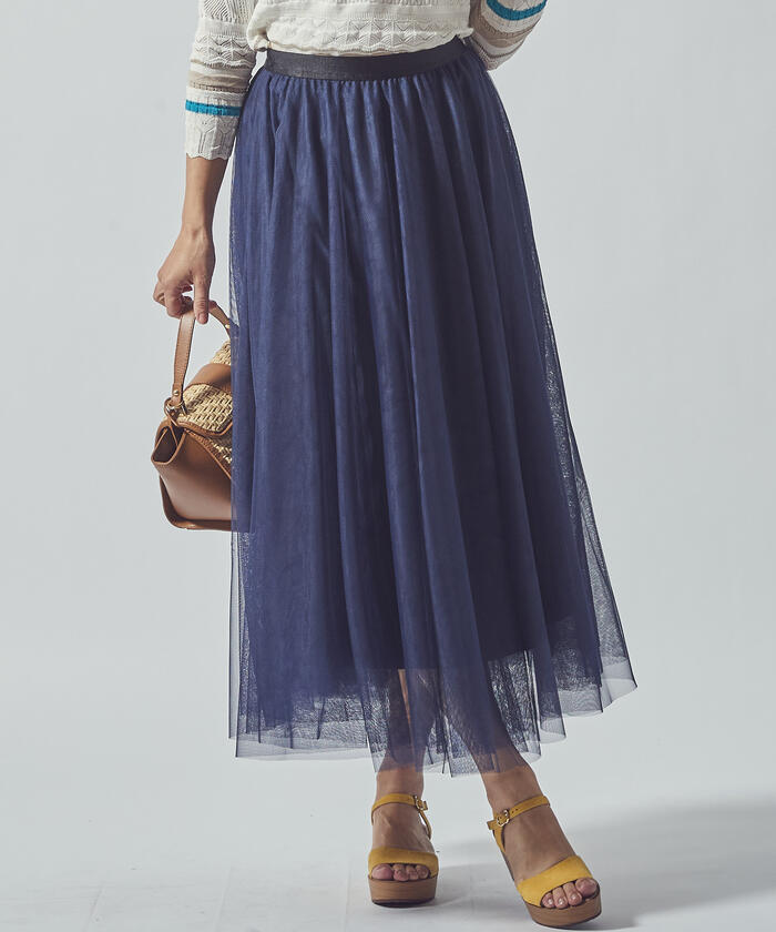 ViaggioBlu＊チュールブロックチェックスカート ② ビアッジョブルー Viaggio Blu チュールブロックチェック