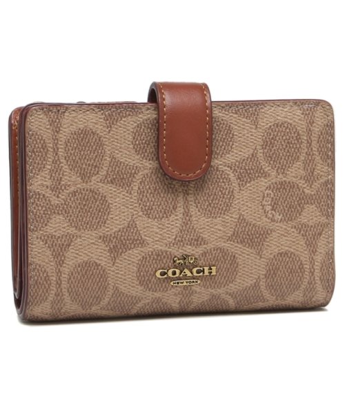 コーチ 二つ折り財布 ベージュ ブラウン レディース Coach B4nq4 コーチ Coach D Fashion