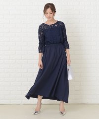 Lace Ladies/レース五分袖 フィッシュテール ロングツーピースドレス/503830667