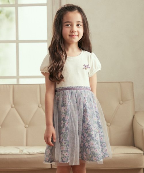 セール 花柄ドッキング ワンピース エニファム キッズ Anyfam Kids D Fashion セール 花柄ドッキング ワンピース エニファム キッズ Anyfam Kids D Fashion