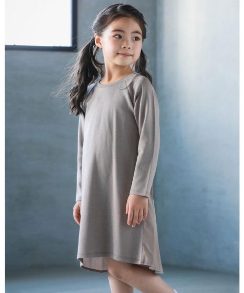 セール ストレッチ ポンチ デシン バック プリーツ 切り替え ワンピース 90 140 ベベ Bebe D Fashion