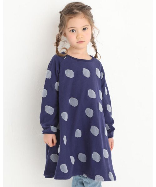 セール 60 Off ドット柄 ジャガード 長袖 ワンピース 80 130cm ノイユ エーム べべ Noeil Aime Bebe D Fashion