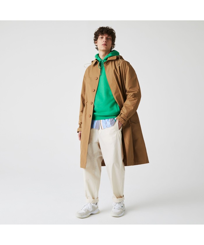 セール】ラコステ LACOSTE エポーレット付きステンカラーコート セール】ラコステ LACOSTE エポーレット付きステンカラーコート